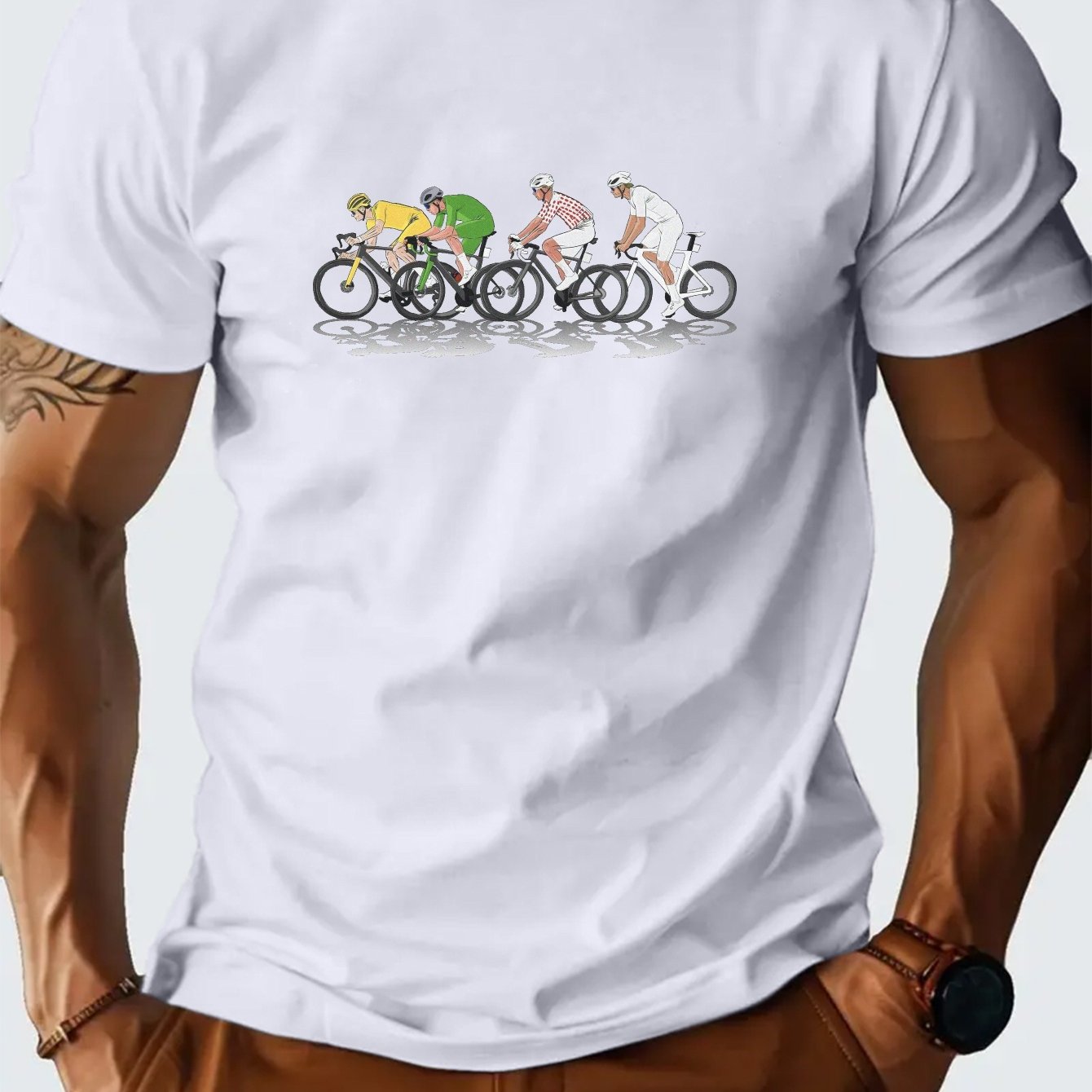 Vintage Cycling Gear - Maglietta da ciclismo Francia da uomo,